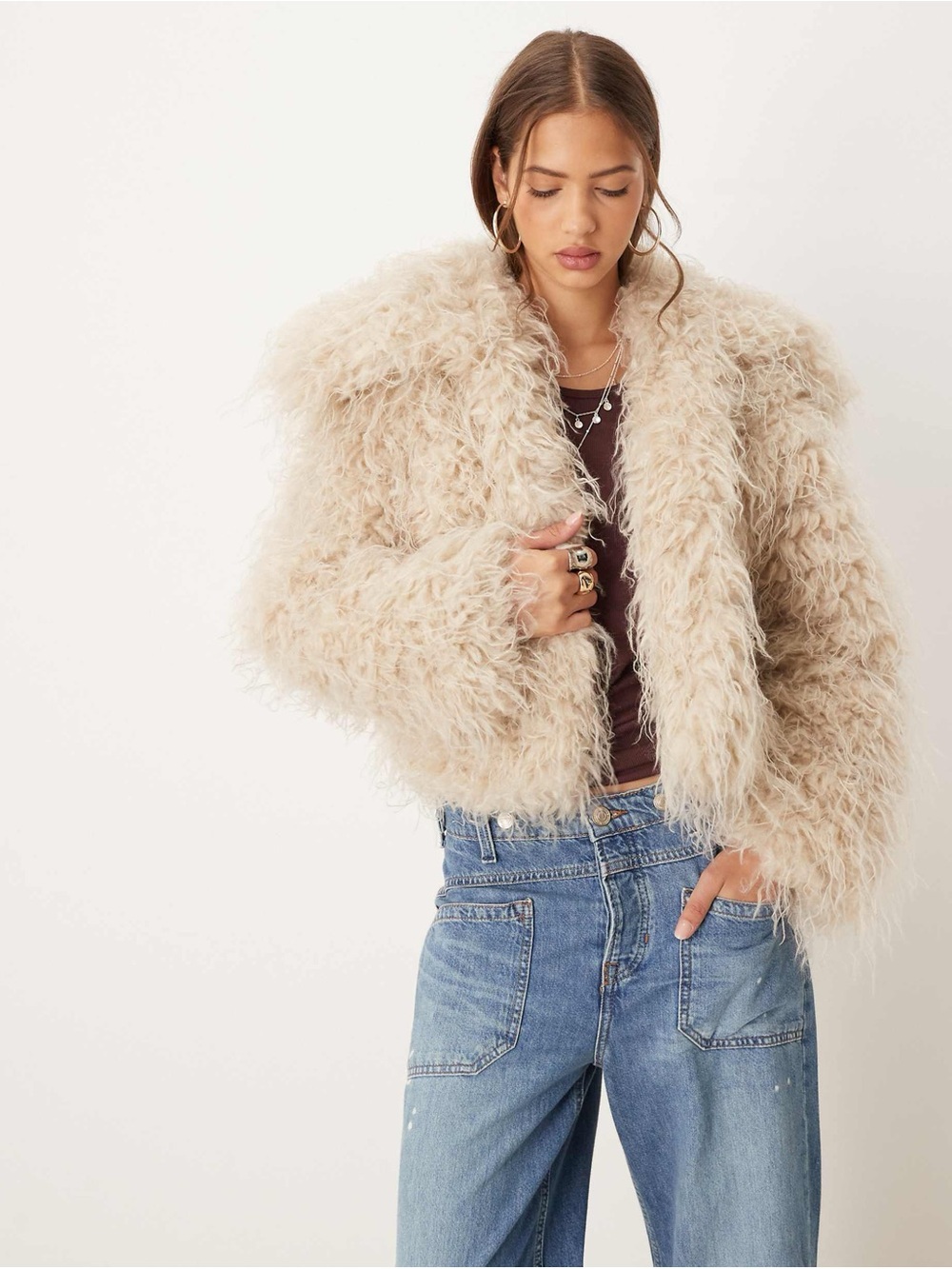 ๐ฏ๐น Free People ~ Moonlight Glam Faux Fur Jacket - Picture 5 of 14